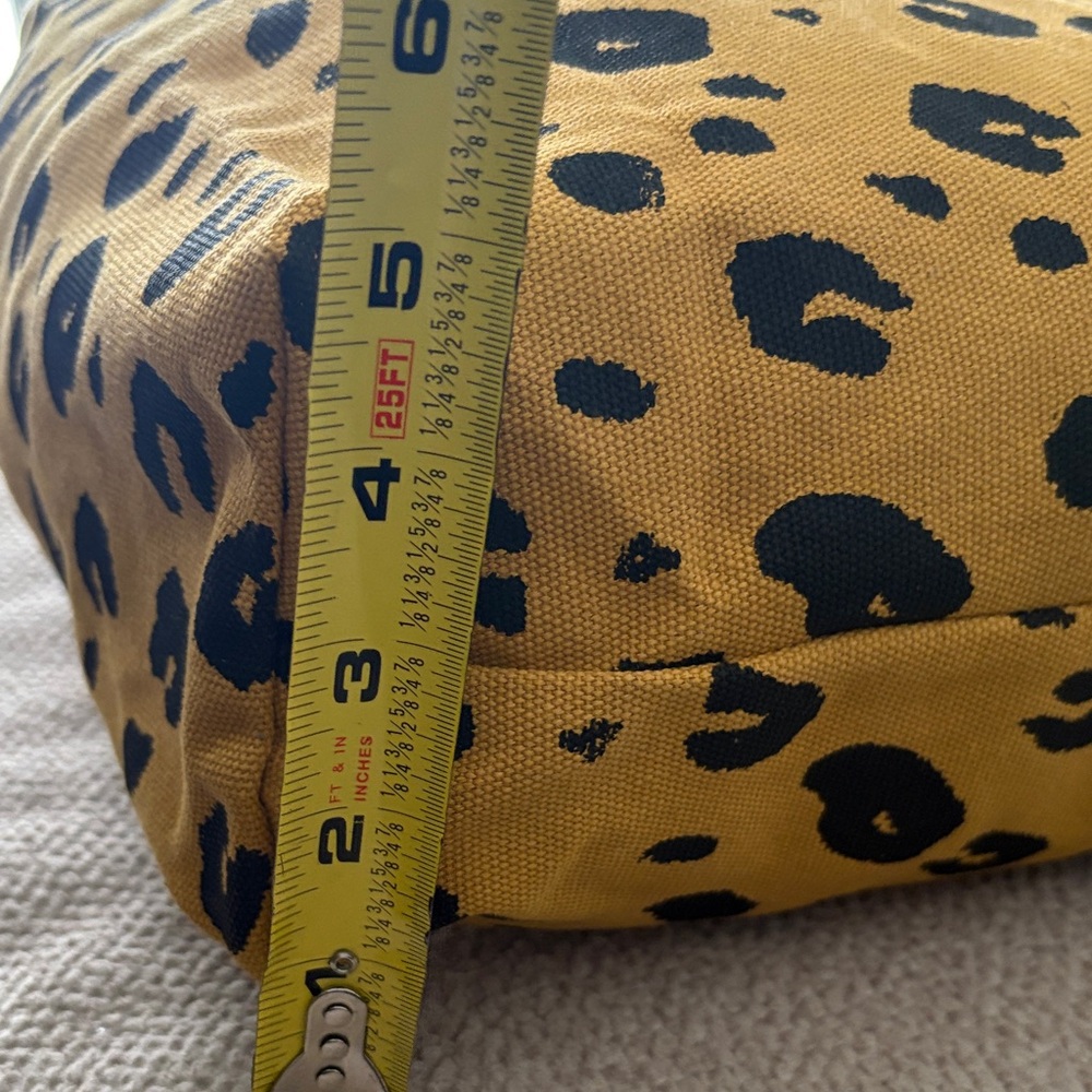 BAGGU Canvas Duck Bag- Cheetah / Leopard Print Tote Bag - Yellow and Black - Picture 5 of 12